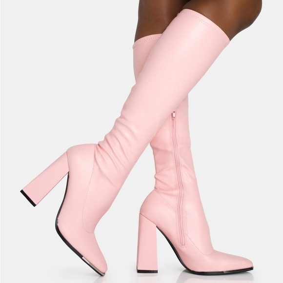 Public Desire Shoes - Public Desire Pink Heeled Boots